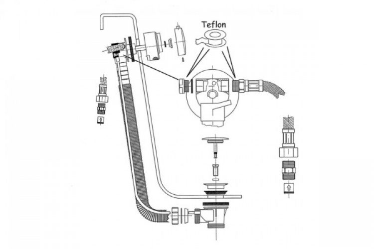 Vidage Baignoire Ideal Standard Vidage avec trop-plein avec arrivée d’eau
