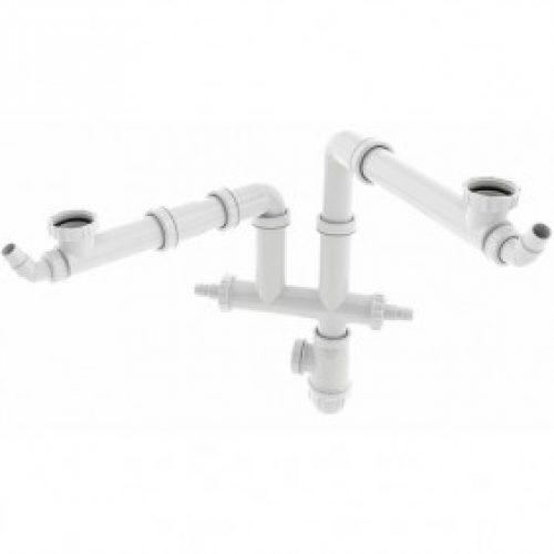 Vidage universel pour évier 2 bacs – Connectic