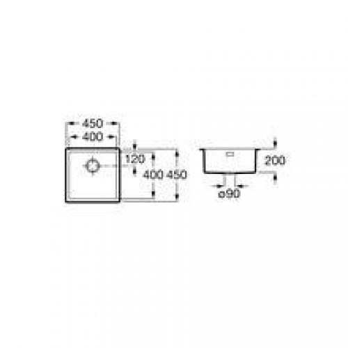 Évier 45 cm Prague Roca
