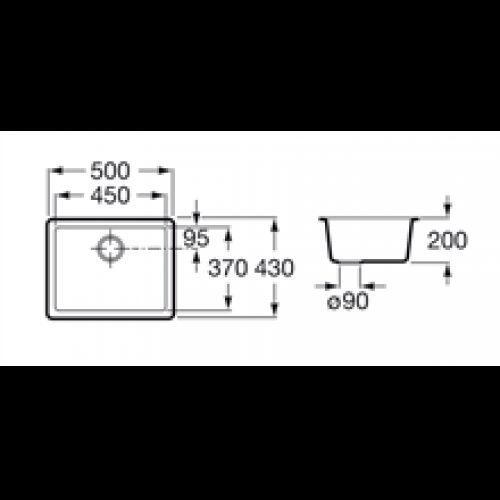 Évier 50 cm Prague Roca
