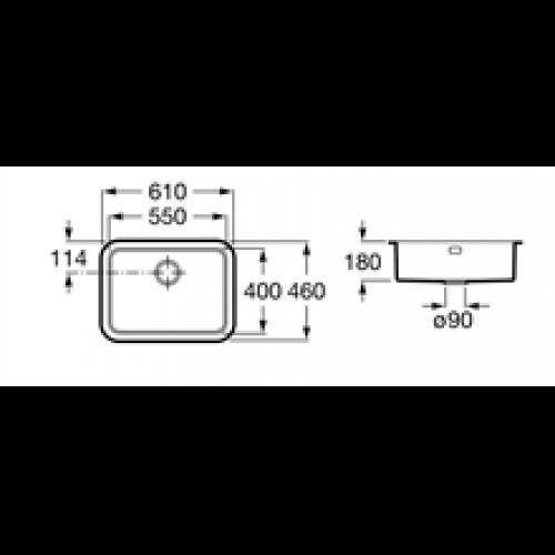 Évier 61x46x18 cm Berlin Roca