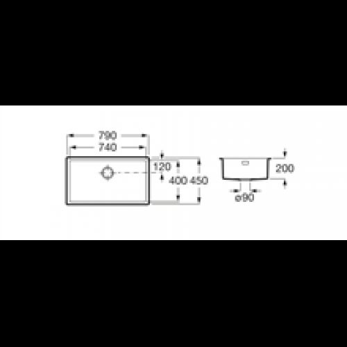 Évier 79 cm Prague Roca