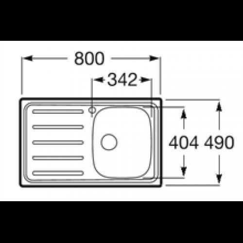 Évier 80×49 cm égouttoir à gauche J Roca