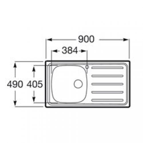 Évier 90×49 cm égouttoir à droite J Roca
