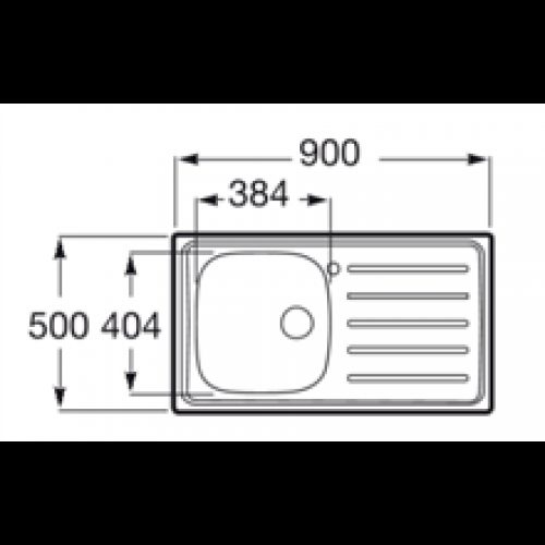 Évier 90×50 cm égouttoir à droite E Roca