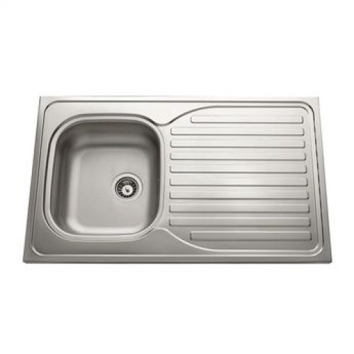 Évier bandeau à poser inox NINO 1 bac 1 égouttoir – 100 cm