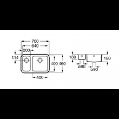 Évier Berlin petit bac à gauche Roca