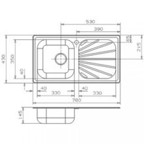 Évier Beta 10 BAP rectangulaire Galindo