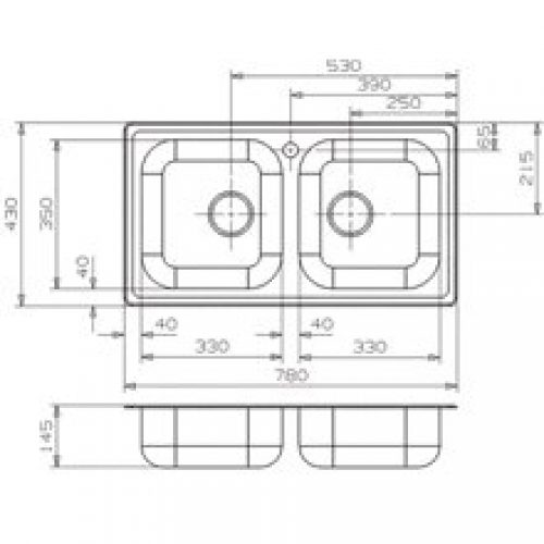 Évier Beta 20 BAP rectangulaire Galindo