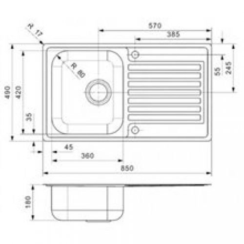 Évier Centurio L10 rectangulaire Galindo
