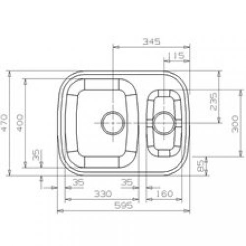 Évier Centurio L60 bac et égouttoir Galindo