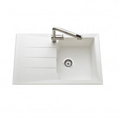 Évier de cuisine Blanc Naturalite MAJORQUE – L 810 X l 500 X P 210 mm – Aquatop