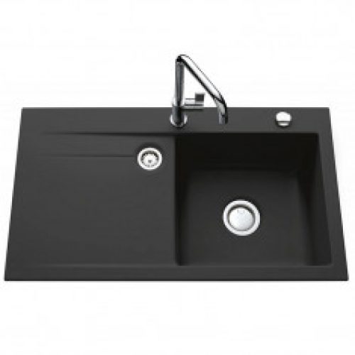 Évier de cuisine Céramique STEMA égouttoir à droite – L 900 x l 510 x P 200 mm – Gris anthracite