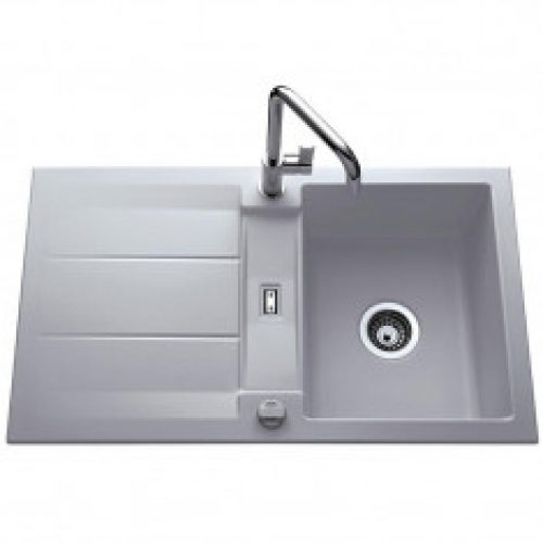 Évier de cuisine en Céramique GENEA – L 870 x l 510 x P 220 mm – Aluminium mat
