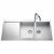 Évier de cuisine Inox lisse ROMA PLUS 2 bacs – L 1160 x l 520 x P 190 mm – sous-meuble de 80 cm