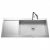 Évier de cuisine Inox lisse ROMA PLUS – L 1160 x l 520 x P 190 mm – sous-meuble de 80 cm