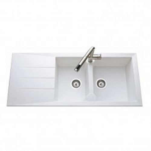 Évier de cuisine Naturalite MAJORQUE – L 1160 x l 500 mm x P 210 – Blanc