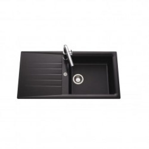 Évier de cuisine Naturalite SLAVE – L 1000 x l 500 x P 185 mm – Noir