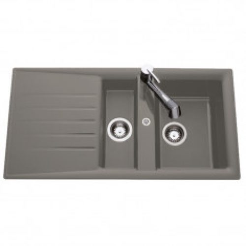 Évier de cuisine Naturalite SLAVE – L 980 x l 500 x P 185 mm – Béton