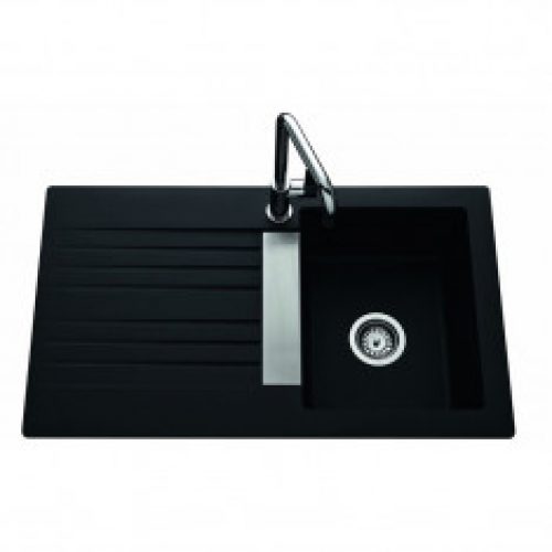 Évier de cuisine Naturalite TREVISE – L 860 x l 500 x P 195 mm – Noir