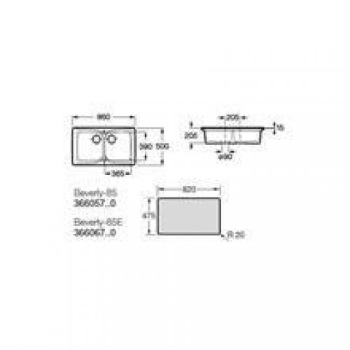 Évier deux bacs Beverly Roca