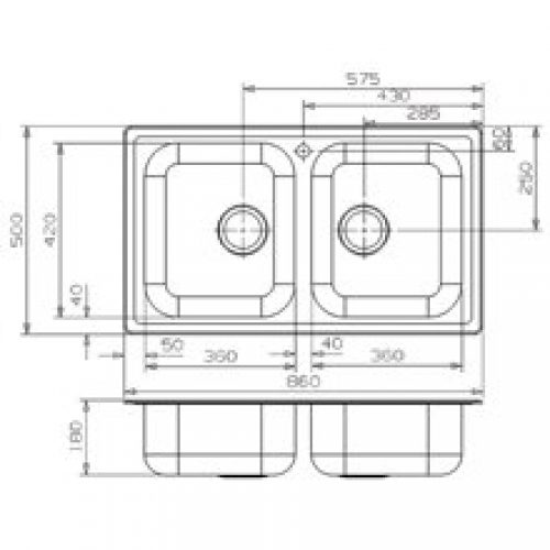 Évier Diplomat 20 LUX rectangulaire Galindo