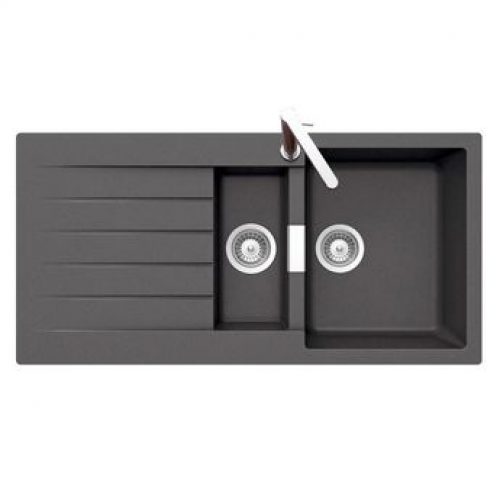 Évier granit anthracite Schock LOKTI 1 bac 1/2 – 1 égouttoir