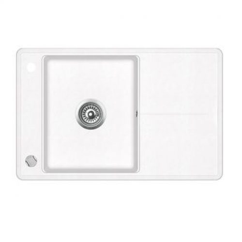 Évier granit blanc Aquasanita BELLIS 1 bac 1 égouttoir