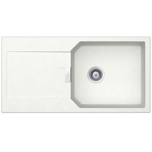 Évier granit blanc Schock MANHATTAN 1 grand bac 1 égouttoir