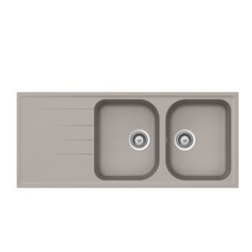 Évier granit gris béton Schock VIOLA 2 bacs 1 égouttoir