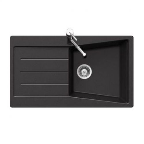 Évier granit noir Ewi BRUYERE 1 bac 1 égouttoir