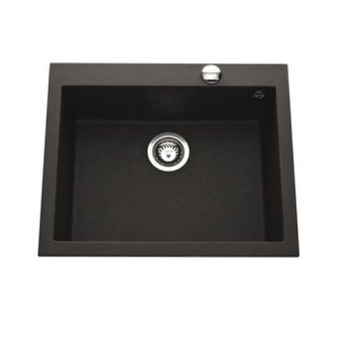 Évier granit noir moucheté Luisina QUADRILLE 1 bac  570×500