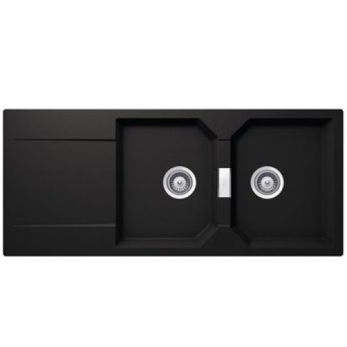 Évier granit noir Schock MANHATTAN 2 bacs 1 égouttoir
