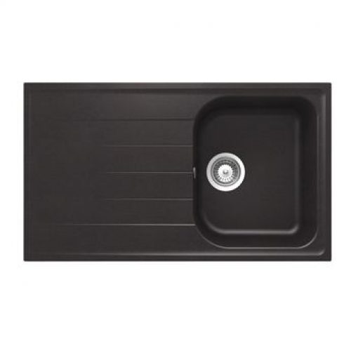 Évier granit noir Schock VIOLA 1 bac 1 égouttoir