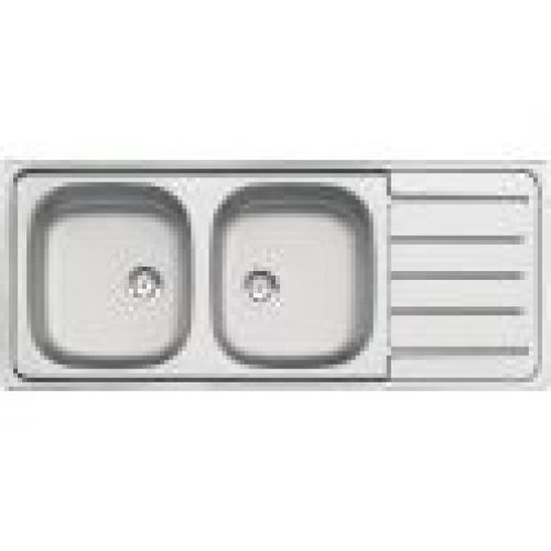 Évier inox à encastrer 2 cuves et 1 égouttoir – Moderna