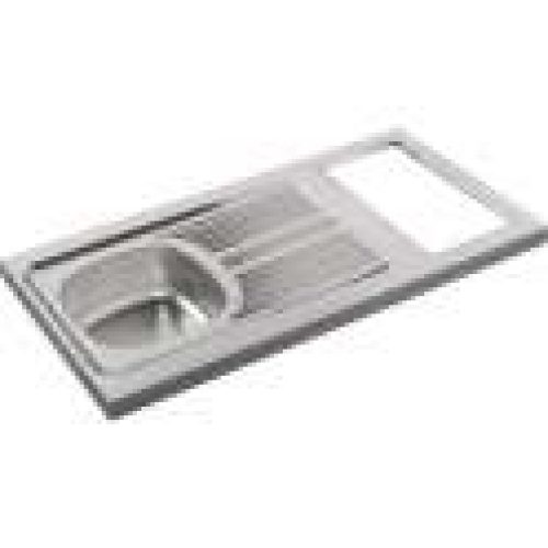 Évier inox – À poser – 1 bac et 1 égouttoir avec découpe domino – Moderna