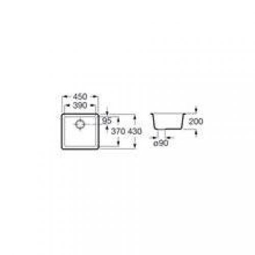 Évier noir 45 Riga QUARZEX® Roca