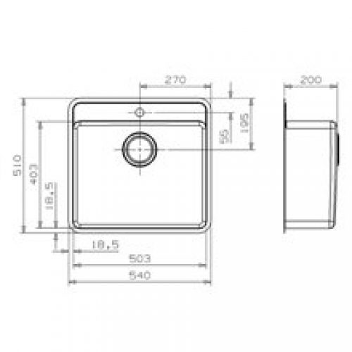 Évier Ohio 50×40 Inox Galindo