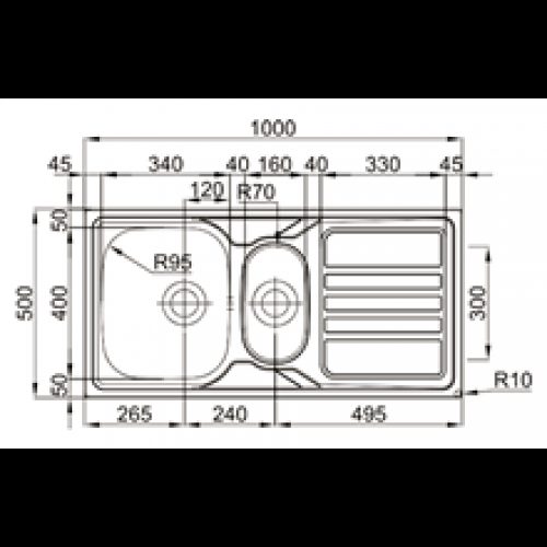 Évier Okio Line 100 Flat TEGLER