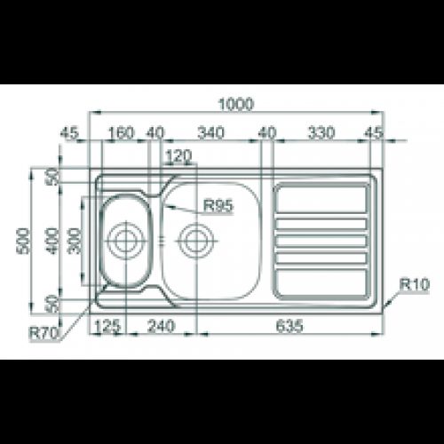 Évier Okio Line 101 Flat TEGLER