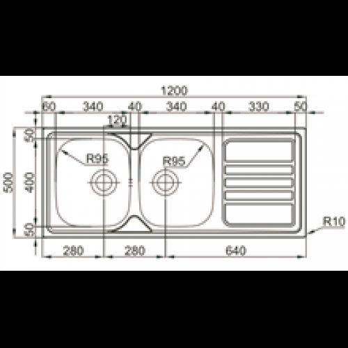 Évier Okio Line 120 Flat TEGLER