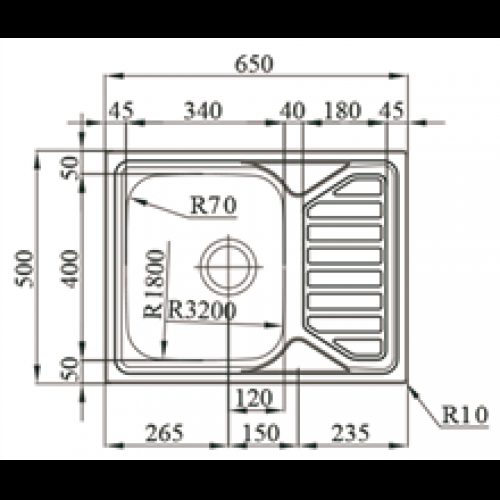 Évier Okio Line 65 Flat TEGLER