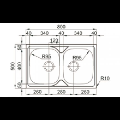 Évier Okio Line 80 BB TEGLER
