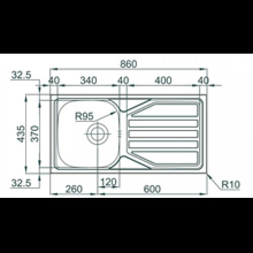 Évier Okio Line 85 Flat TEGLER