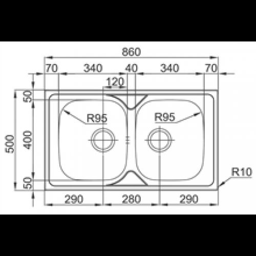 Évier Okio Line 86 BB TEGLER