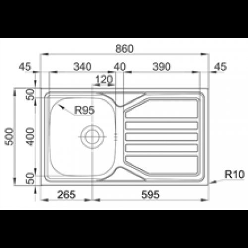 Évier Okio Line 86 Flat TEGLER