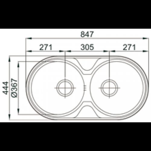 Évier Okio Line Dueto TEGLER