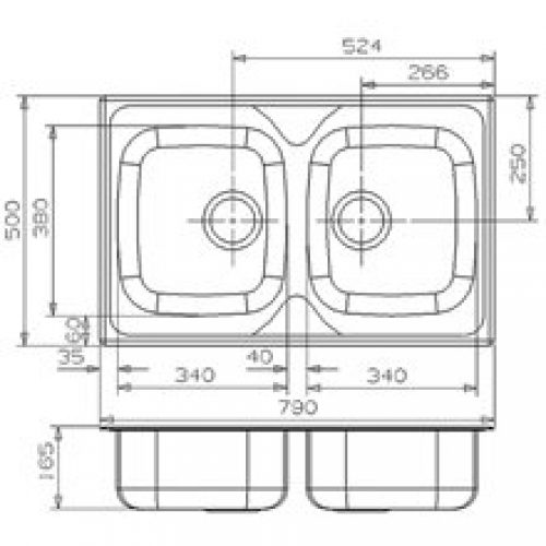 Évier REX 20 rectangulaire Galindo