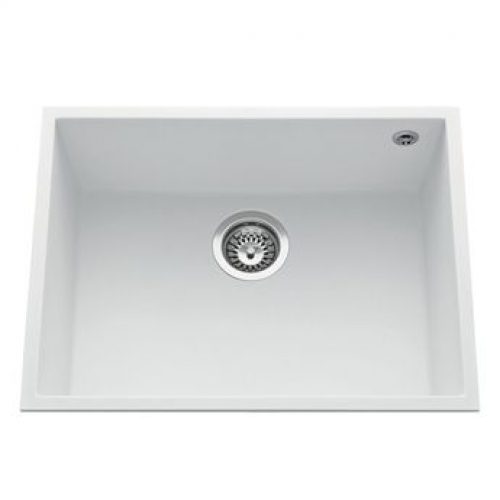 Évier sous plan granit blanc Luisina QUADRILLE 1 bac  580×440