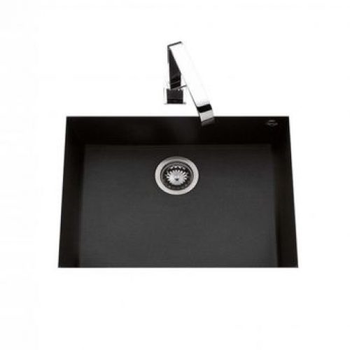 Évier sous plan granit noir moucheté Luisina QUADRILLE 1 bac  580×440